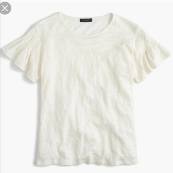 J. Crew Tops - J.Crew Linen Flutter Sleeve Shirt